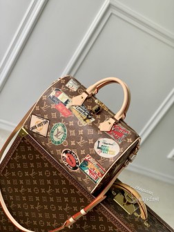 LV M47087 Speedy Bandoulière 30 手袋 Monogram 帆布棉麻混纺