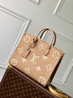 LV M45595 OnTheGo 中号 Tote 包 浅黄丝印 顶级复刻