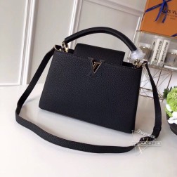 LV M42259 Capucines 手袋,全粒面 Taurillon 皮革,精致优雅