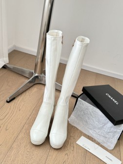 Chanel 24K新款弹力长靴防水台系列 穿上立马大长腿鞋面弹力皮 内里羊皮 真皮大底Size35 1349