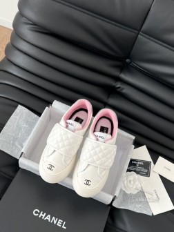 Chanel 25C新款厚底魔术贴休闲鞋系列经典款 好穿又百搭 鞋面牛皮 内里羊皮 原版大底Size 608