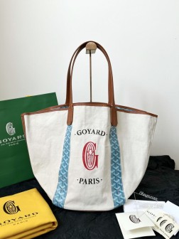 GOYARD Goyardine双面帆布沙滩包托特包 松石绿