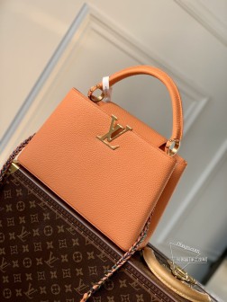LV M22055 Capucines Mini 手袋 - 珊瑚橘 - Taurillon材质