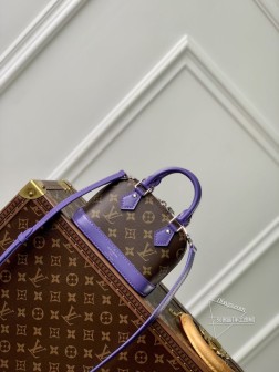 LV M82717 紫色老花 Alma Nano 贝壳手袋 天然皮革