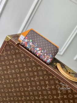 LV M14162 村上隆系列签名细节经典涂布画布包