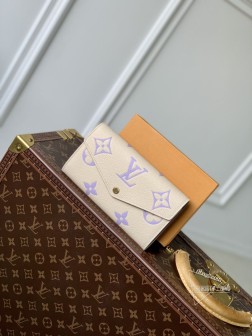 LV M81049 Monogram Empreinte 拉链钱包 香芋紫 小牛皮