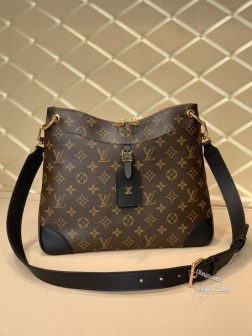 LV M45352 Odeon中号手袋 黑色 Monogram帆布 加固皮革