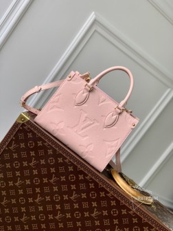 LV M45653 Onthego Mini 购物包 粉色 Monogram 柔软粒面牛皮