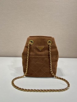 Prada 1BD601 Vintage 链条流浪包 中古麂皮 单肩斜跨包 高仿