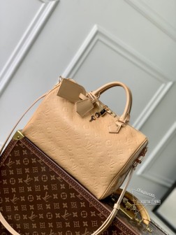 LV M11323 杏色 Speedy Soft 30 手袋 全皮 Monogram Emprei