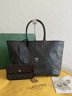 GOYARD 中号 tote 黑红限量版 Jet Black包，撞色设计
