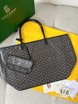 GOYARD 黑色双面牛皮托特购物袋 A货 经典大号