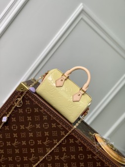 LV M83000 Nano Speedy 手袋 Monogram Vernis 粉彩 漆皮 迷你版