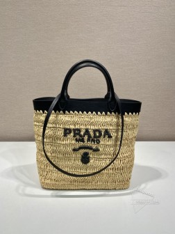 Prada普拉达 1BG500 中号编织托特包 高仿 皮革细节 价格