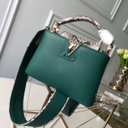 LV CAP MiNi N95509 绿色蟒蛇皮黑色Taurillon手袋