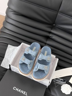 发泡大底版本 Chanel 24新款羊毛魔术贴凉鞋系列秋冬羊毛系列版本高版本 内里全羊毛 Size3 1099