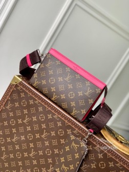 LV M81124 枚红色 Alpha Wearable 钱夹 Monogram Eclipse 帆布皮革