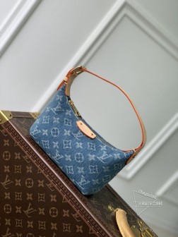 LV M82949 Mini Moon 手袋 蓝(丹宁牛仔)Monogram Empreinte 材质