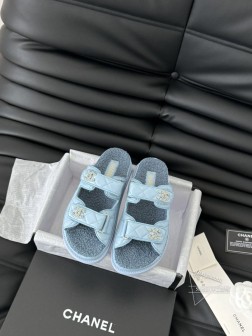 发泡大底版本 Chanel 24新款羊毛魔术贴凉鞋系列秋冬羊毛系列版本高版本 内里全羊毛 Size3 1276