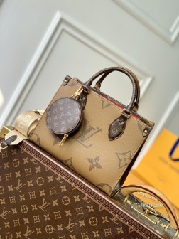 LV M46373 OnTheGo 小号手袋 拼合 Monogram/Monogram Reverse 帆布