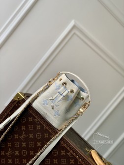 LV M46291 Nano Noé 手袋 蓝色丝印 皮革