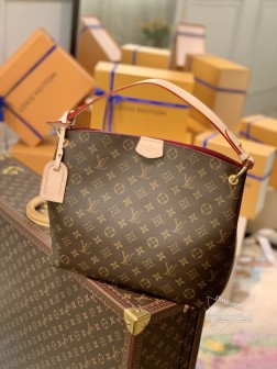 LV M43700 GRACEFUL 小号手袋 Damier Azur 帆布/天然牛皮
