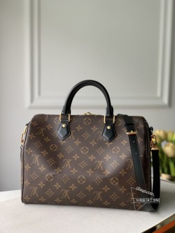 LV M48284 Speedy 30 手袋 Damier Ebène 帆布 经典魅力