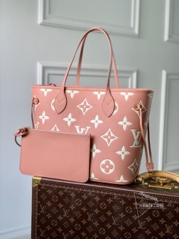 LV M45686 全皮丝印 Neverfull 中号购物袋 复刻款