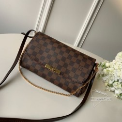 LV FAVORITE N41129 单肩手拿包,Monogram帆布,金属链条