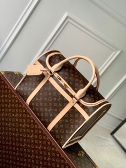 LV M45662 DOG CARRIER 40 宠物包 Monogram帆布 牛皮革饰边