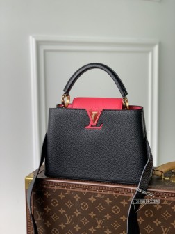 LV M59882 M94755 Capucines BB手袋 黑拼玫 小牛皮 法国进口