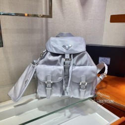 Prada普拉达 1BZ811 尼龙双肩包 Saffiano皮革饰边 时尚复刻 尺寸