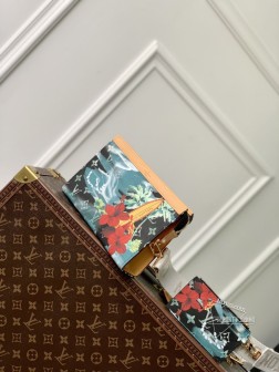 LV M83466 绿Gaston钱包 夏季Monogram Surfin'帆布 Pharrell印花