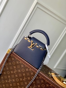 LV M12751 Capucines 迷你手袋 Taurillon 牛皮革 蓝色