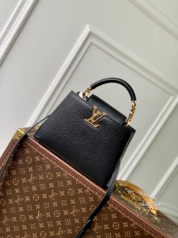 LV M23943 Capucines 小号手袋 黑色 Monogram 花卉 立体复刻