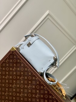 LV M25160 浅蓝 Side Trunk 中号手袋 硬箱材质 高仿
