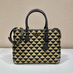 Prada 1BA274 刺绣织物杀手包 Saffiano皮革材质 复刻