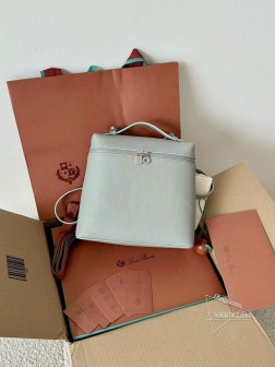 Loro Piana 额外口袋双肩包 桉树色 A货 进口皮 1:1版