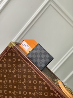 LV N62663 Damier Graphite 钱夹 - 黑格帆布，耐用时尚