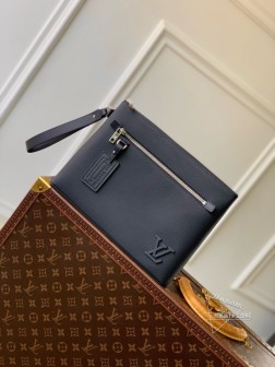 LV M11486 Takeoff Pouch Aerogram 牛皮材质 深蓝色