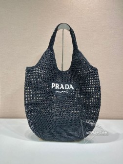 Prada普拉达 1BG424 酒椰纤维托特包 新款 轻盈解构设计 图片