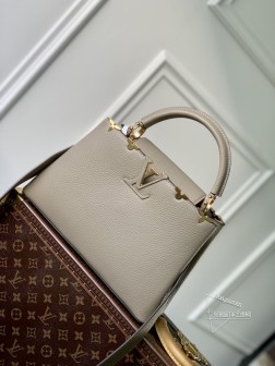 LV M24567 Capucines中号手袋 黑色Taurillon皮革 金扣