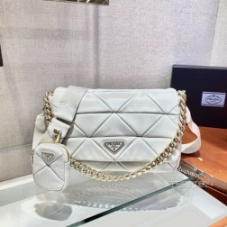 Prada 1BD291 三合一羊皮大号女包 进口胎羊皮 手工拼接 尺寸