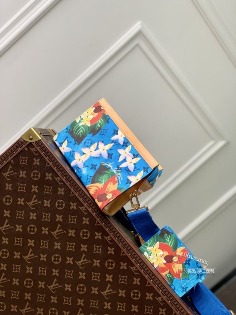 LV M83466 蓝Gaston钱包 Monogram Surfin'帆布 Pharrell印花