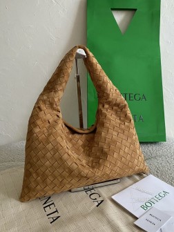 BV hop 小号麂皮包 反绒双色 浅棕色