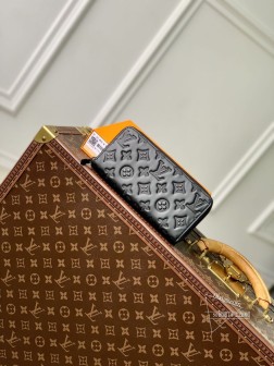 LV M11721 拉链钱包水平 特里昂皮革 克压纹设计