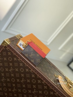 LV M82739 Monogram 涂层帆布牛皮革大号隔层卡片夹