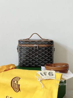 GOYARD 化妆盒子包（配肩带） 黑棕色 尺寸适中 材质挺拔