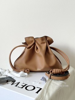 LOEWE 福袋 Flamenco 中号 棕色 皮质 大容量包