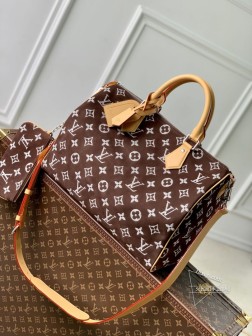 LV M24428 Speedy P9 Bandoulière 40 手袋 磨砂皮咖啡色